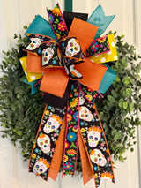 Sugar Skulls Dia De Los Muertos Halloween Bow