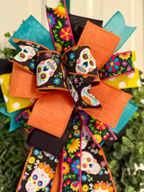 Sugar Skulls Dia De Los Muertos Halloween Bow