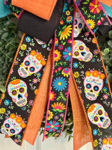 Sugar Skulls Dia De Los Muertos Halloween Bow