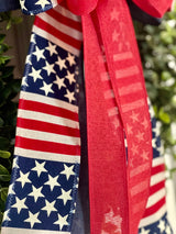 American Flag Blue Base Bow - Emerald's Avenue