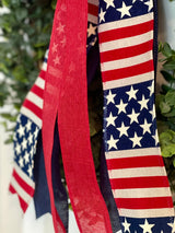 American Flag Blue Base Bow - Emerald's Avenue