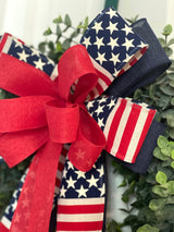 American Flag Blue Base Bow - Emerald's Avenue