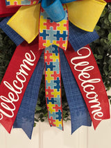Autism Awareness Welcome Bow - Emerald's Avenue