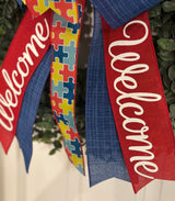 Autism Awareness Welcome Bow - Emerald's Avenue