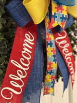 Autism Awareness Welcome Bow - Emerald's Avenue