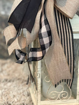 Black & Beige Farmhouse Lantern Bow - Emerald's Avenue