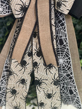 Black Spiders & Spiderwebs Halloween Bow - Emerald's Avenue