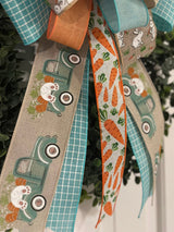 Bunnies, Carrots & Trucks Easter Bow - Emerald's Avenue