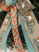 Bunnies, Carrots & Trucks Easter Bow - Emerald's Avenue