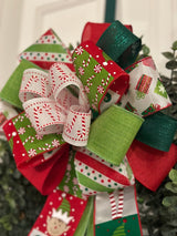 Candy Canes & Elves Christmas Bow - Emerald's Avenue