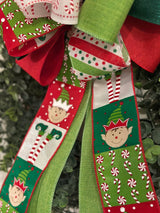 Candy Canes & Elves Christmas Bow - Emerald's Avenue