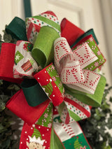 Candy Canes & Elves Christmas Bow - Emerald's Avenue