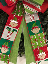 Candy Canes & Elves Christmas Bow - Emerald's Avenue