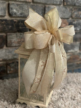 Champagne & Ivory Christmas Lantern Bow - Emerald's Avenue