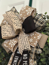 Christmas Script, Snowflakes & No Peeking Bow - Emerald's Avenue