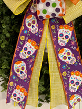 Dia De Los Muertos Halloween Bow - Emerald's Avenue