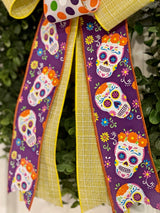 Dia De Los Muertos Halloween Bow - Emerald's Avenue