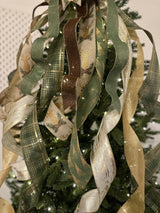 Green & Gold Trees & Reindeer Christmas Tree Topper Bow - Emerald's Avenue