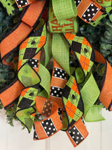 Green & Orange Happy Halloween Bow - Emerald's Avenue