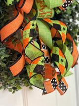 Green & Orange Happy Halloween Bow - Emerald's Avenue