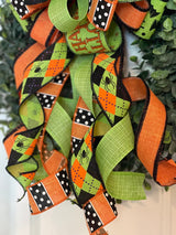 Green & Orange Happy Halloween Bow - Emerald's Avenue