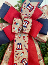 Hats & Fireworks Bow - Emerald's Avenue