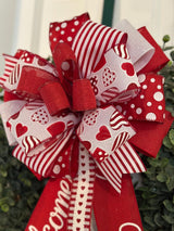 Hearts & Polka Dots Valentine's Day Bow - Emerald's Avenue
