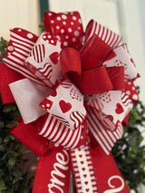 Hearts & Polka Dots Valentine's Day Bow - Emerald's Avenue