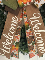 Leaves & Acorns, Welcome Fall Bow - Emerald's Avenue