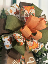 Leaves & Acorns, Welcome Fall Bow - Emerald's Avenue