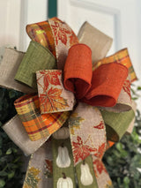 Leaves & Pumpkins Fall Bow - Emerald's Avenue