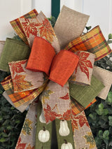 Leaves & Pumpkins Fall Bow - Emerald's Avenue