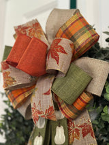 Leaves & Pumpkins Fall Bow - Emerald's Avenue