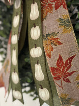 Leaves & Pumpkins Fall Bow - Emerald's Avenue