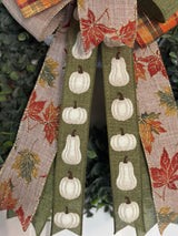 Leaves & Pumpkins Fall Bow - Emerald's Avenue