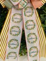 Pink, Green & Yellow Spring Bow - Emerald's Avenue