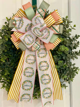 Pink, Green & Yellow Spring Bow - Emerald's Avenue