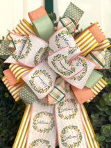 Pink, Green & Yellow Spring Bow - Emerald's Avenue