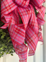 Pink Plaid Valentine's Day Bow - Emerald's Avenue