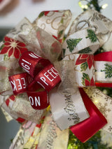 Poinsettias Tree Topper Bow - Emerald's Avenue