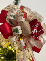 Poinsettias Tree Topper Bow - Emerald's Avenue