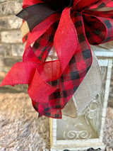 Red & Black Plaid Christmas Lantern Bow - Emerald's Avenue