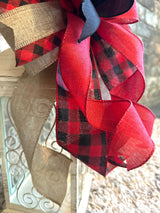Red & Black Plaid Christmas Lantern Bow - Emerald's Avenue