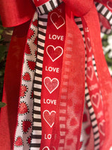 Red, Black & White Valentine's Day Bow - Emerald's Avenue