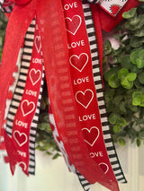 Red, Black & White Valentine's Day Bow - Emerald's Avenue