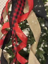 Red & Gold Tree Topper Bow - Emerald's Avenue