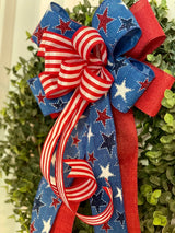 Red, White & Blue Stars & Stripes Patriotic Bow - Emerald's Avenue