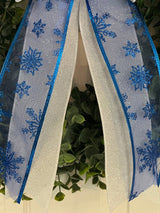 Royal Blue & White Christmas Bow - Emerald's Avenue