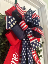 Stars & Stripes, Welcome Patriotic Bow - Emerald's Avenue