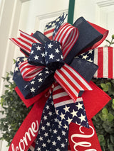 Stars & Stripes, Welcome Patriotic Bow - Emerald's Avenue